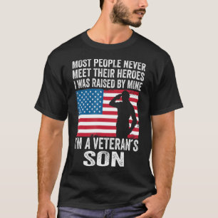 American Proud Veteran Son Veterans Day Memorial D T-Shirt
