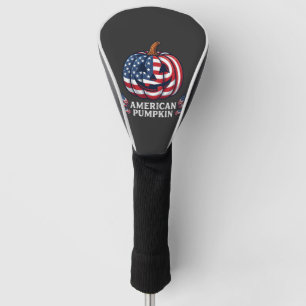 American Pumpkin Halloween Usa Flag Stars Stripes Golf Head Cover