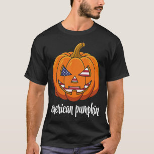 American Pumpkin Patriotic Halloween Jack O Lanter T-Shirt
