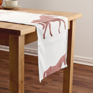American Quarter Horse Brown Watercolor Equestrian Short Table Runner