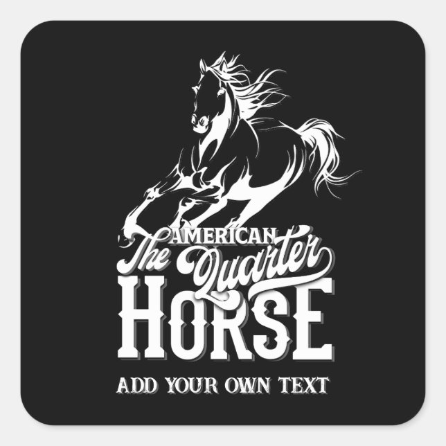 American quarter horse Cowboy wild west cowgirl Square Sticker (Front)