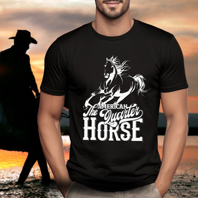 American quarter horse Cowboy wild west western T-Shirt (American quarter horse design. Cowboy, wild west, western graphic design, running horse.)
