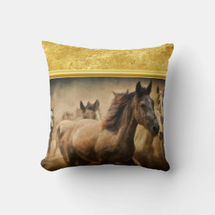 American Quarter Horse with a gold foil design Cushion