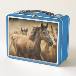 American Quarter Horses running Metal Lunch Box