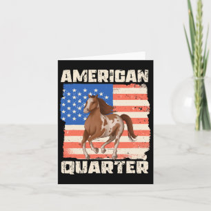 American Quarter Usa Flag Horse Horseback Riding F Card