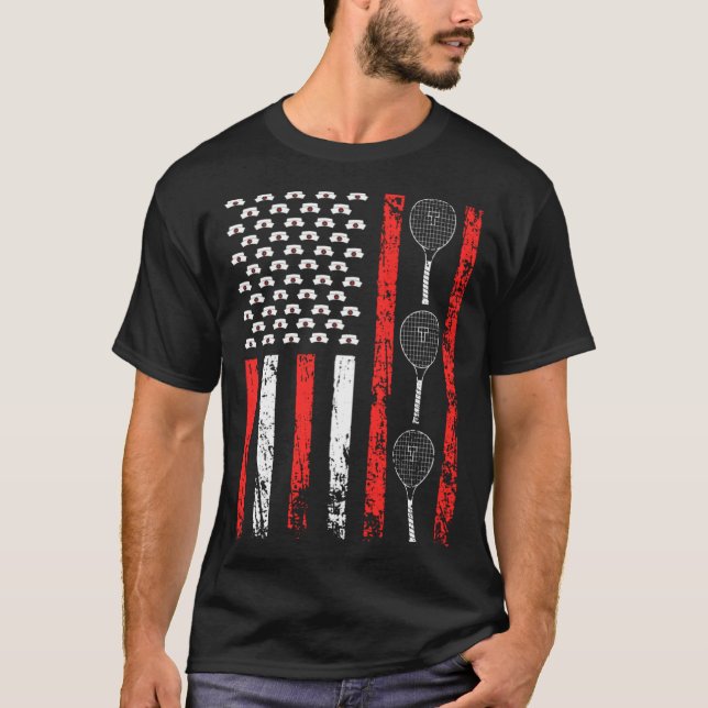 American Racket Sports Flag National Nurses Day Te T-Shirt (Front)