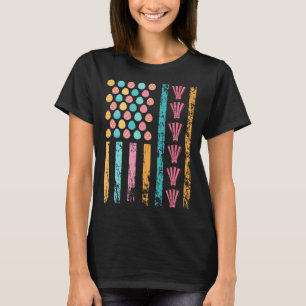 American Racquet Sports Flag Easter Egg Decor Badm T-Shirt
