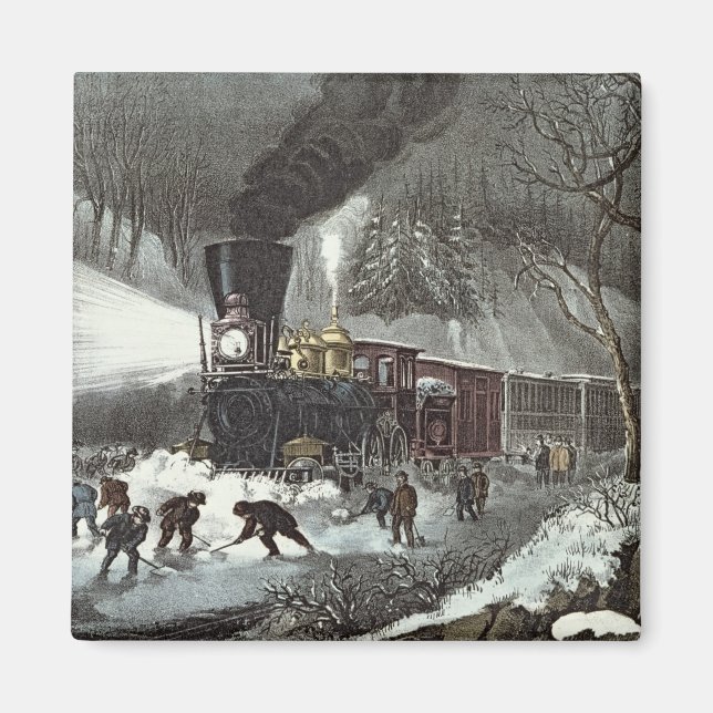 American Railroad Scene, 1871 Magnet (Front)