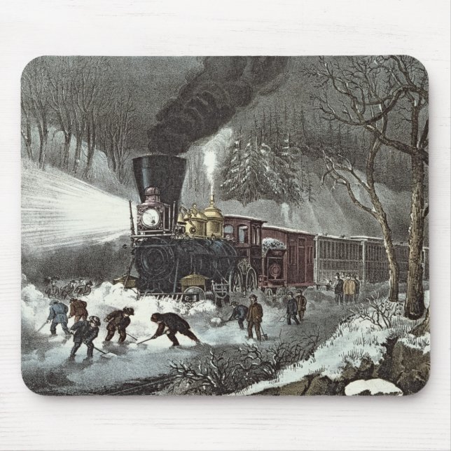 American Railroad Scene, 1871 Mouse Mat (Front)
