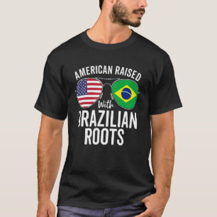 American Raised With Brazilian Roots Usa Brazil Fl T-Shirt