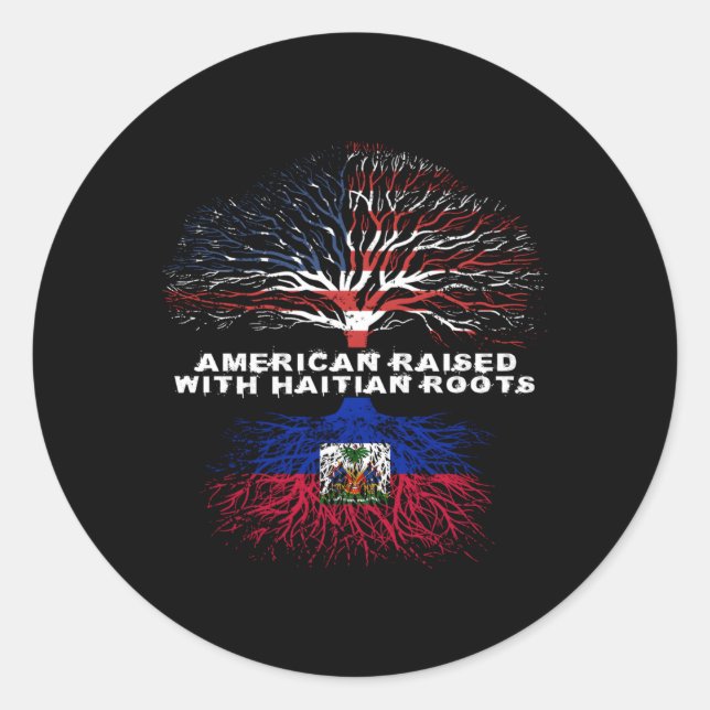 American Raised With Haitian Roots Haiti Classic Round Sticker (Front)