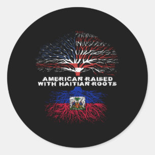 American Raised With Haitian Roots Haiti Classic Round Sticker
