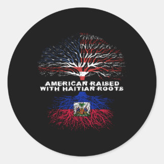 American Raised With Haitian Roots Haiti Classic Round Sticker