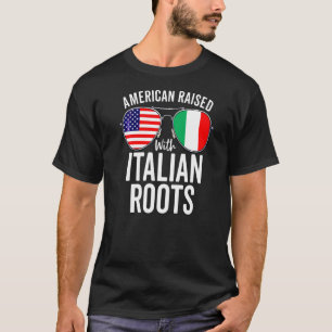 American Raised With Italian Roots Usa Italy Flag T-Shirt