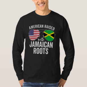 American Raised With Jamaican Roots Usa Jamaica Fl T-Shirt
