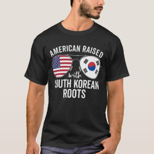 American Raised With Korean Roots South Korea Flag T-Shirt