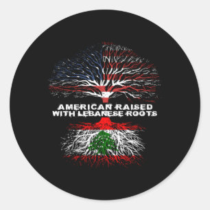 American Raised With Lebanese Roots Lebanon Classic Round Sticker