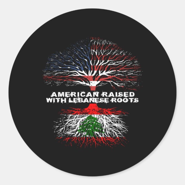 American Raised With Lebanese Roots Lebanon Classic Round Sticker (Front)