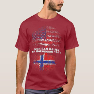 American Raised with Norwegian Roots Norway T-Shirt