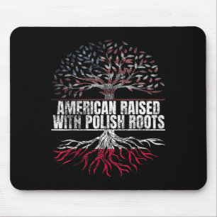 American Raised With Polish Roots Print Usa Poland Mouse Mat