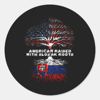 American Raised With Slovak Roots Slovakia Classic Round Sticker