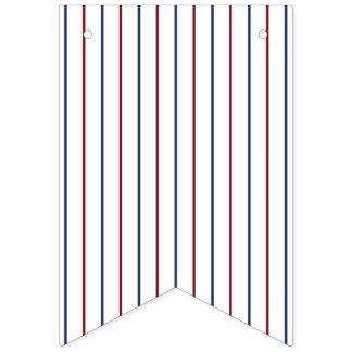 American Red and Blue Pinstripe Bunting Banner