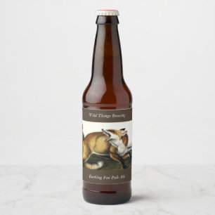 American Red Fox, Vulpes vulpes fulvus by Audubon Beer Bottle Label
