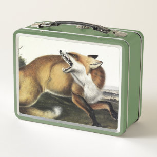 American Red Fox, Vulpes vulpes fulvus by Audubon Metal Lunch Box