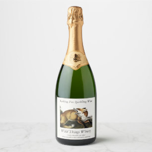 American Red Fox, Vulpes vulpes fulvus by Audubon Sparkling Wine Label