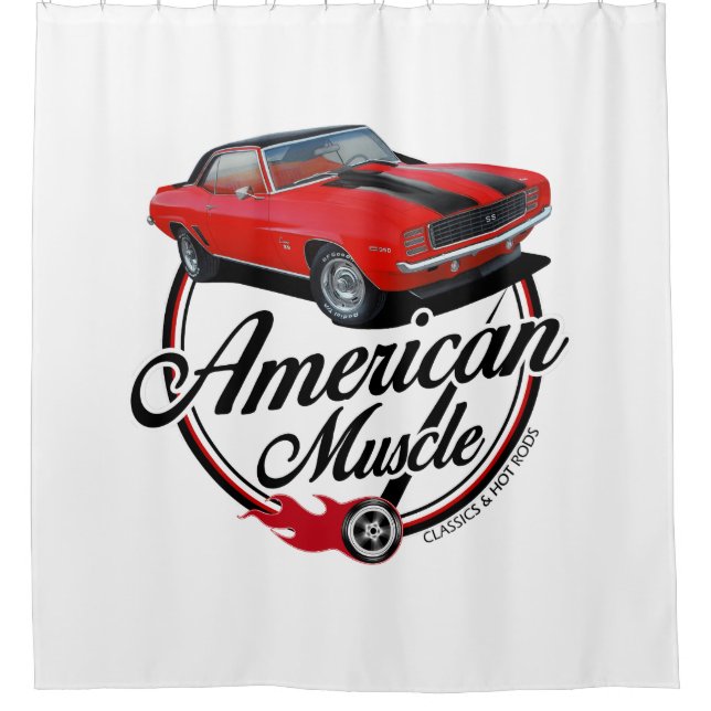 American Red Muscle Shower Curtain (Front)