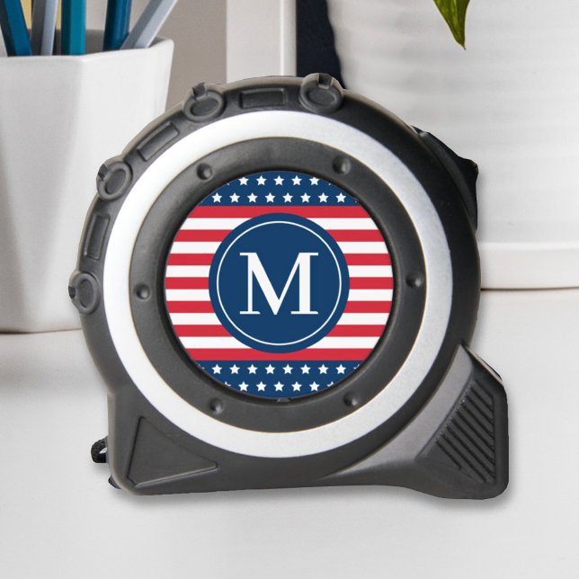 American Red White Blue Custom Monogram Initial 1 (Creator Uploaded)