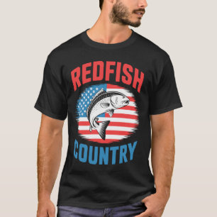 American Redfish And Freedom - Patriotic Fisherman T-Shirt