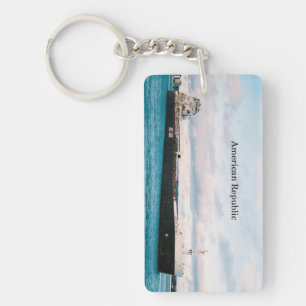 American Republic rectangle acrylic key chain