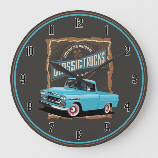 American Retro Classic Trucks Large Clock (Front)
