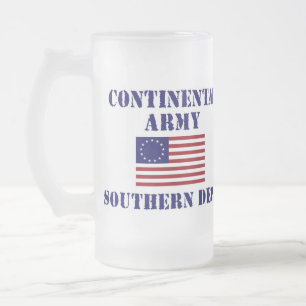 American Revolutionary War Continental Army Glass Frosted Glass Beer Mug
