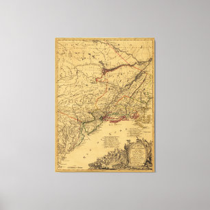 American Revolutionary War Map by J.B Eliot (1781) Canvas Print