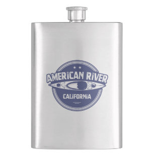 American River California Kayaking Hip Flask