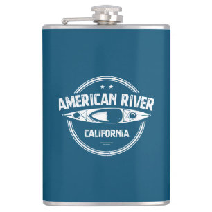American River California Kayaking Hip Flask