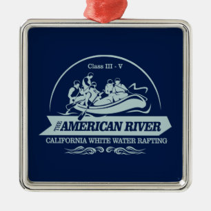 American River Rafting Metal Tree Decoration