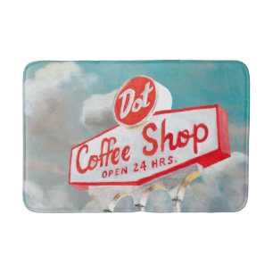 American Roadside   Coffee Shop Sign Bath Mat