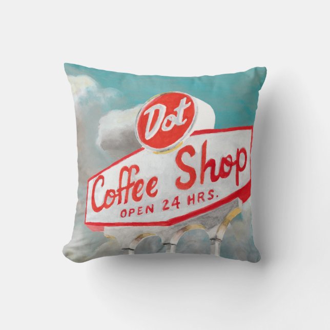 American Roadside | Coffee Shop Sign Cushion (Front)