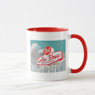 American Roadside   Coffee Shop Sign Mug