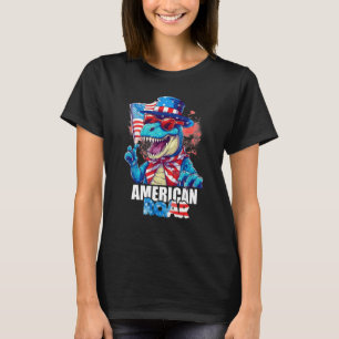 American Roar Dinosaur USA Trex 4th of July T-Shirt