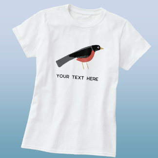 American Robin Art Custom Text T-Shirt