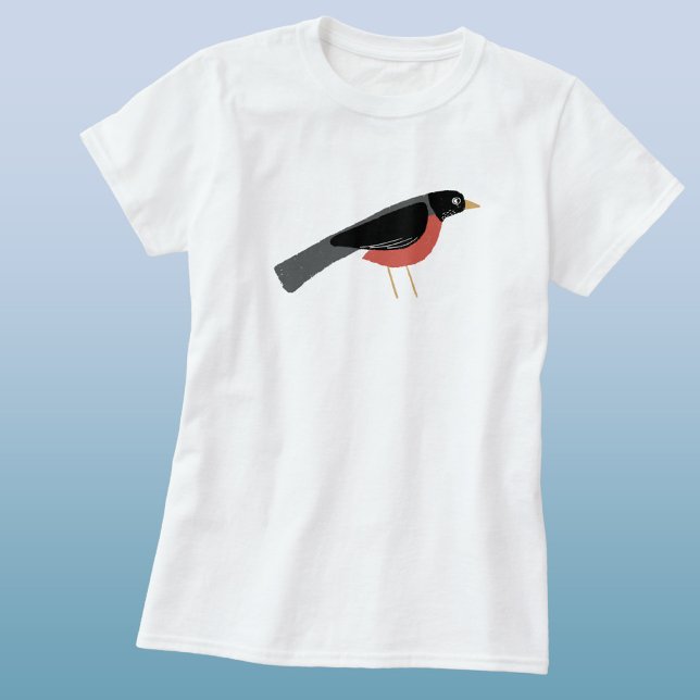 American Robin Art T-Shirt (American Robin custom name text or quote state bird t-shirt)