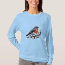 American Robin bird Basic Long Sleeve T-Shirt