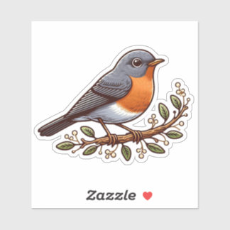American Robin bird Custom-Cut Vinyl Sticker