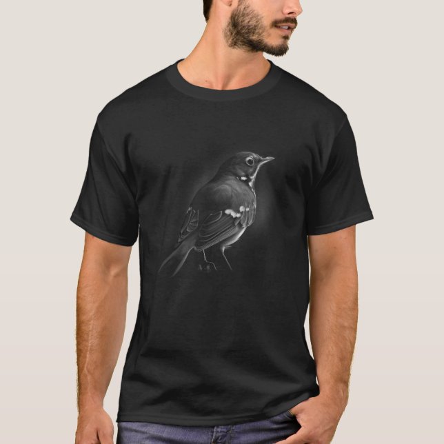 American Robin Bird Watching T-Shirt (Front)