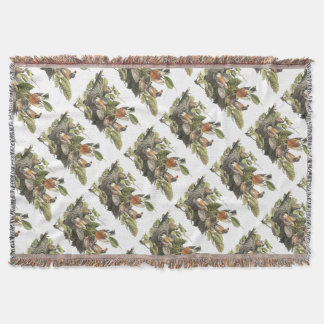 American Robin by Audubon Throw Blanket