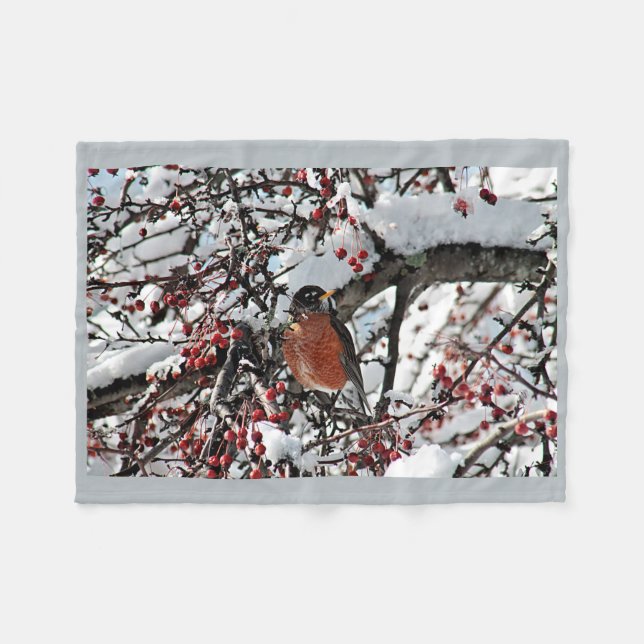 American robin fleece blanket (Front (Horizontal))